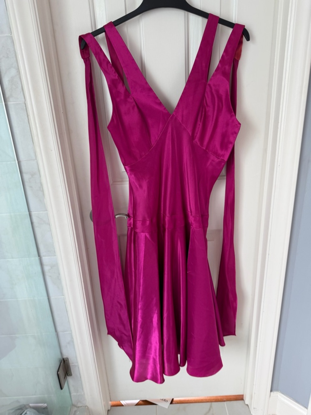 Fuschia open back dress/gown